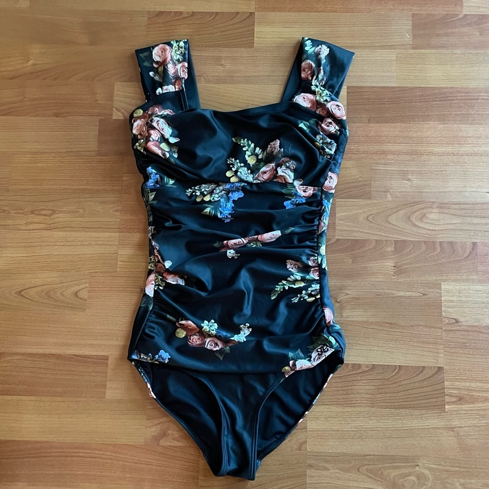 Albion Rose Black Off the Shoulder One Piece Swimsuit